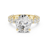 Gold Ring DDLR-087, Oval center stone, Yellow Gold, view 4