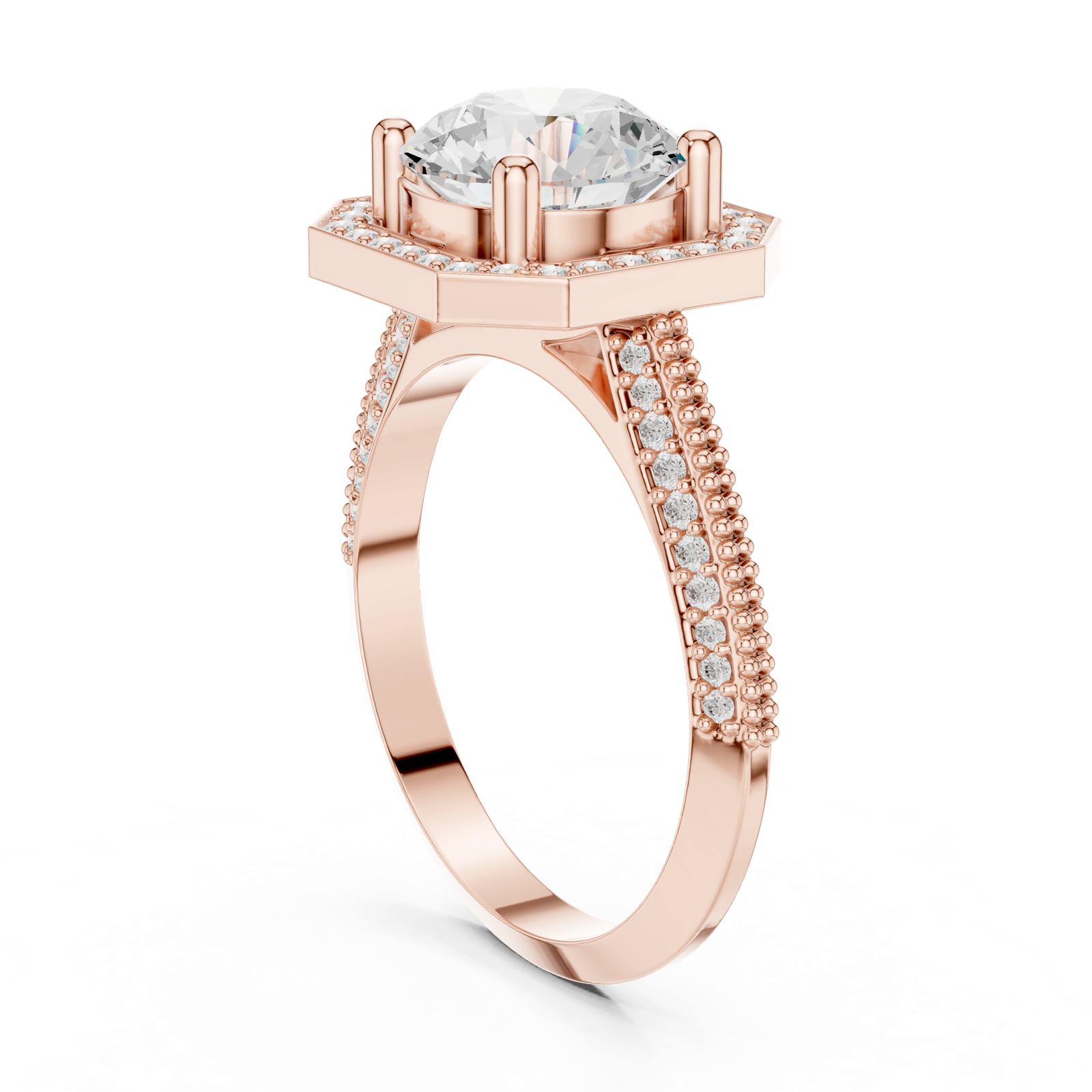 Gold Ring DDLR-407, Rose Gold