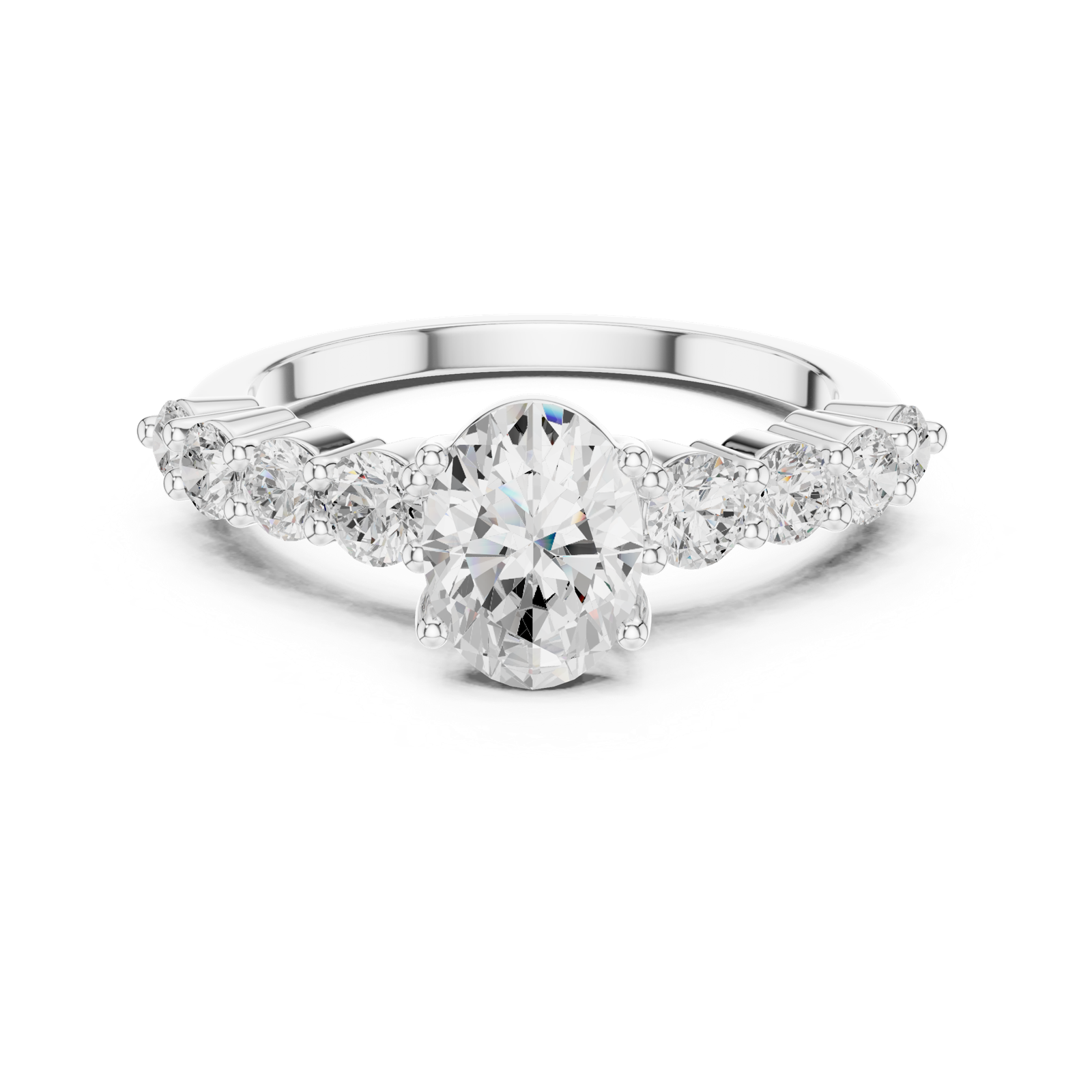 Gold Ring DDLR-1056, White Gold, view 4