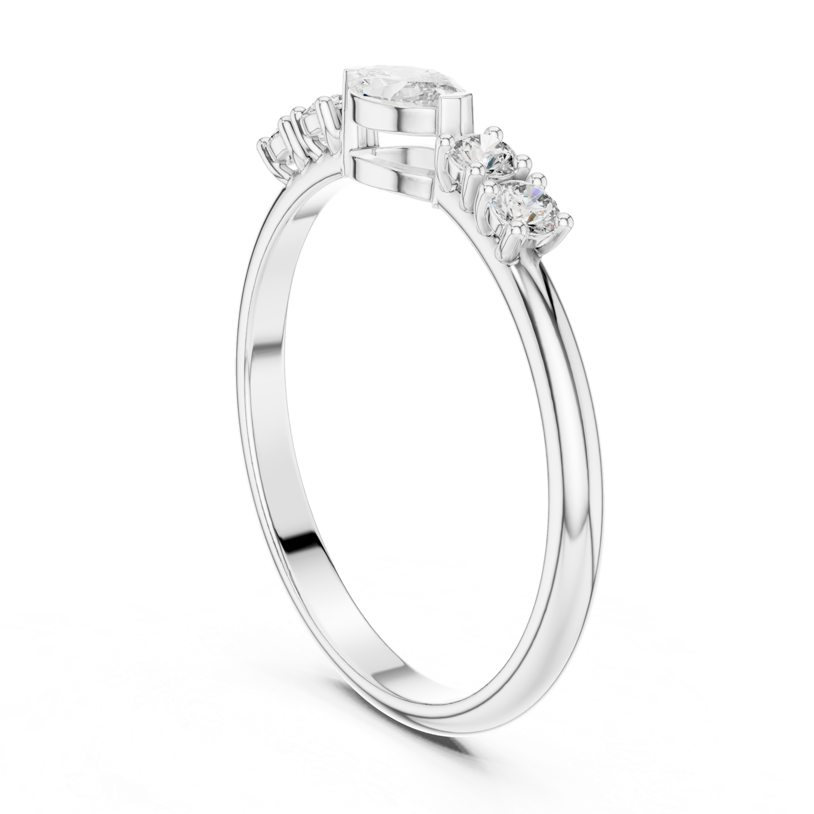 Gold Ring HLR-104, White Gold