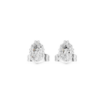 14K Solid Gold Lab Diamond Stud Earrings, White Gold, view 4