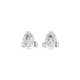 14K Solid Gold Lab Diamond Stud Earrings, White Gold, view 4