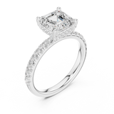 Gold Ring, Asscher center stone, White Gold, view 2