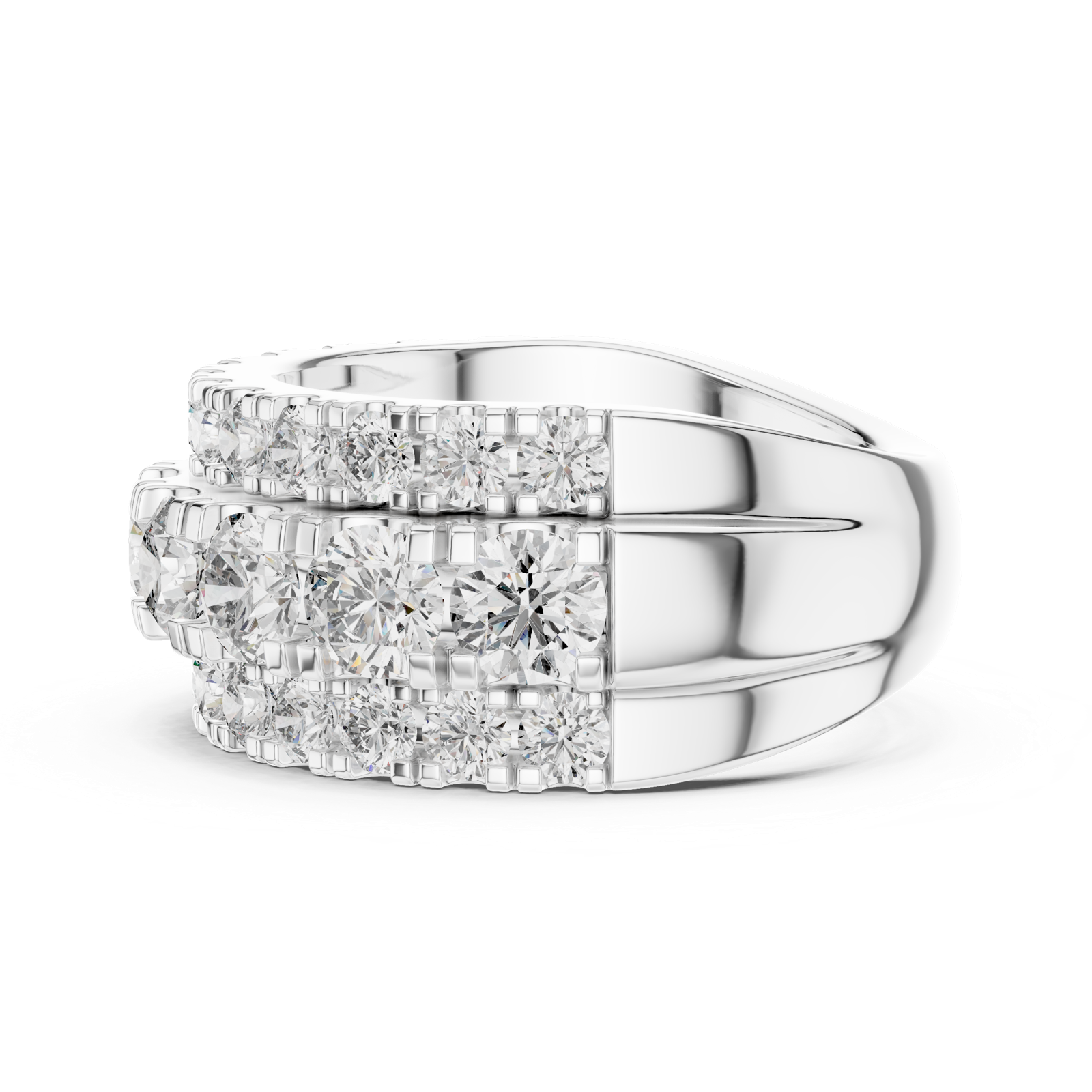 Gold Ring DDLR-047, White Gold, view 3