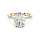 Gold Ring DDLR-250, Oval center stone, Yellow Gold, view 4