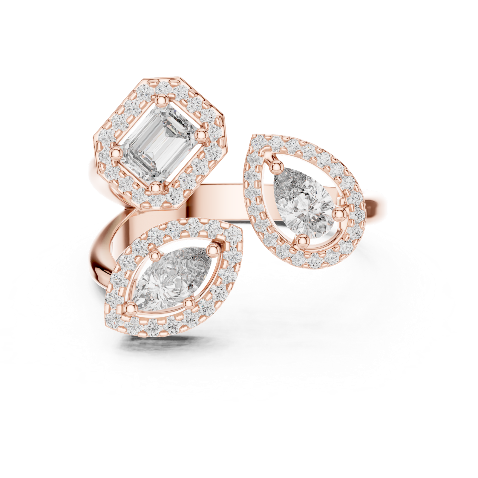 Gold Ring L03-504, Rose Gold, view 4