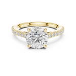 Gold Ring DDLR-039, Round center stone, Yellow Gold, view 4