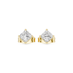 14K Solid Gold Lab Diamond Stud Earrings, Yellow Gold, view 4