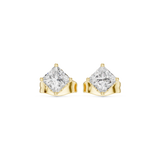 14K Solid Gold Lab Diamond Stud Earrings, Yellow Gold, view 4