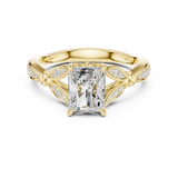 Gold Ring DDLR-257, Radiant center stone, Yellow Gold, view 4