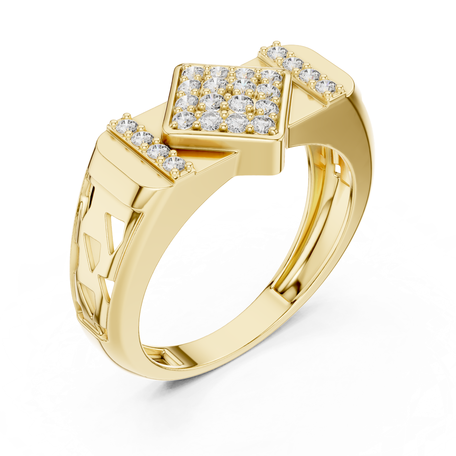 Gold Ring LR-01 (44), Yellow Gold, view 2
