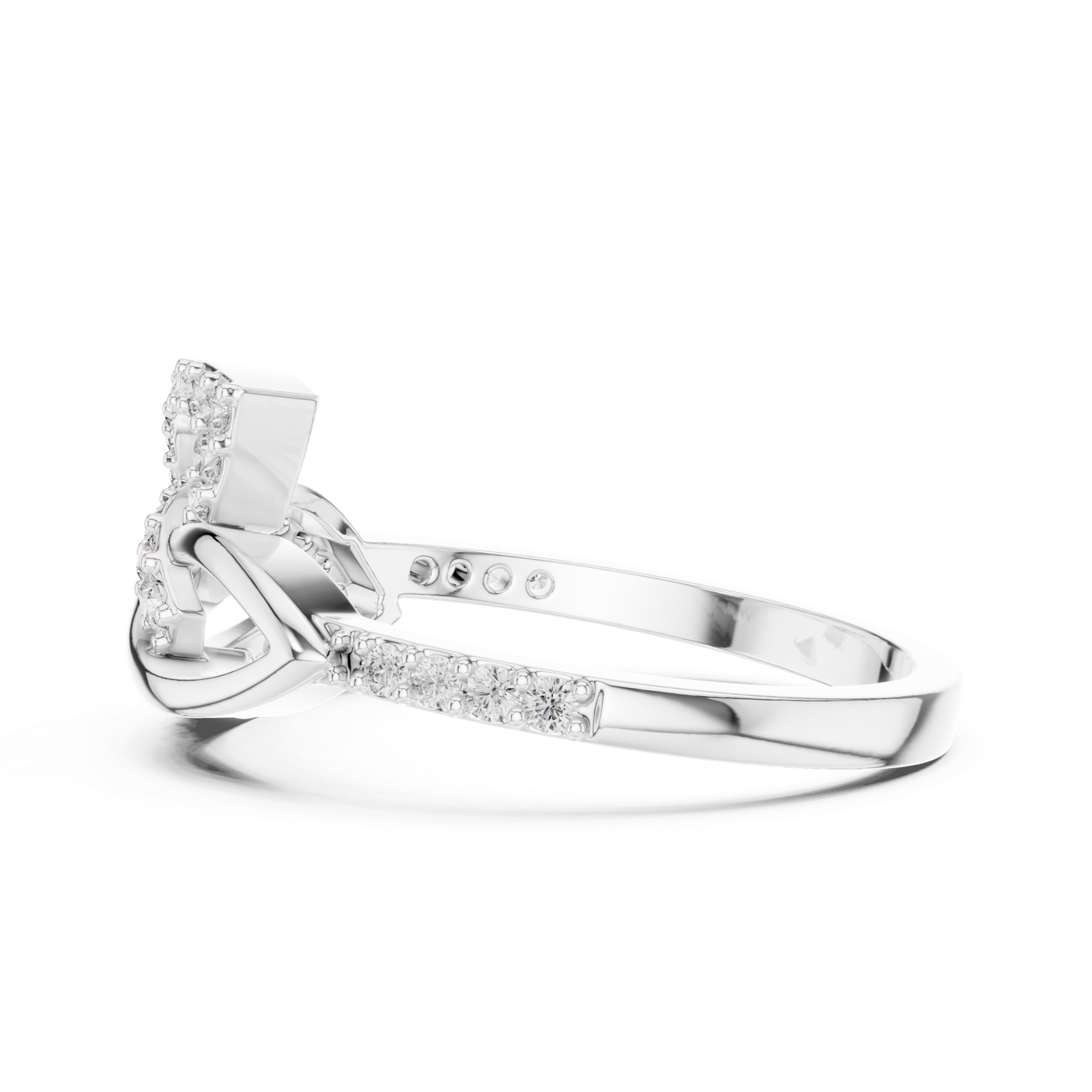 Gold Ring LR-01 (64), White Gold, view 3