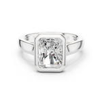 Gold Jewelry L36-3, Radiant center stone, White Gold
