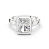 Gold Jewelry L36-3, Radiant center stone, White Gold
