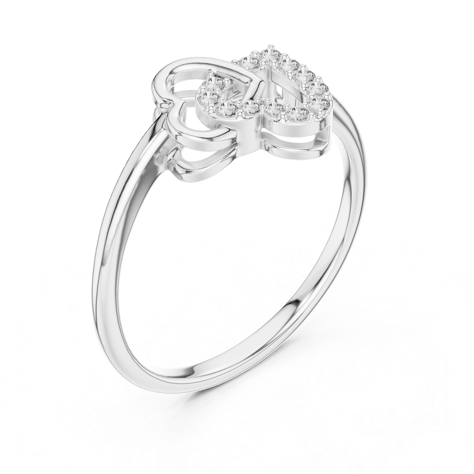 Gold Ring 12-10064@L, White Gold, view 2