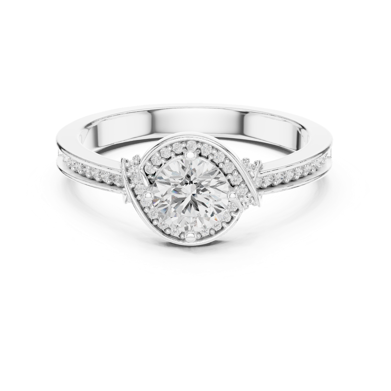 Gold Ring LR-0332, White Gold, view 4