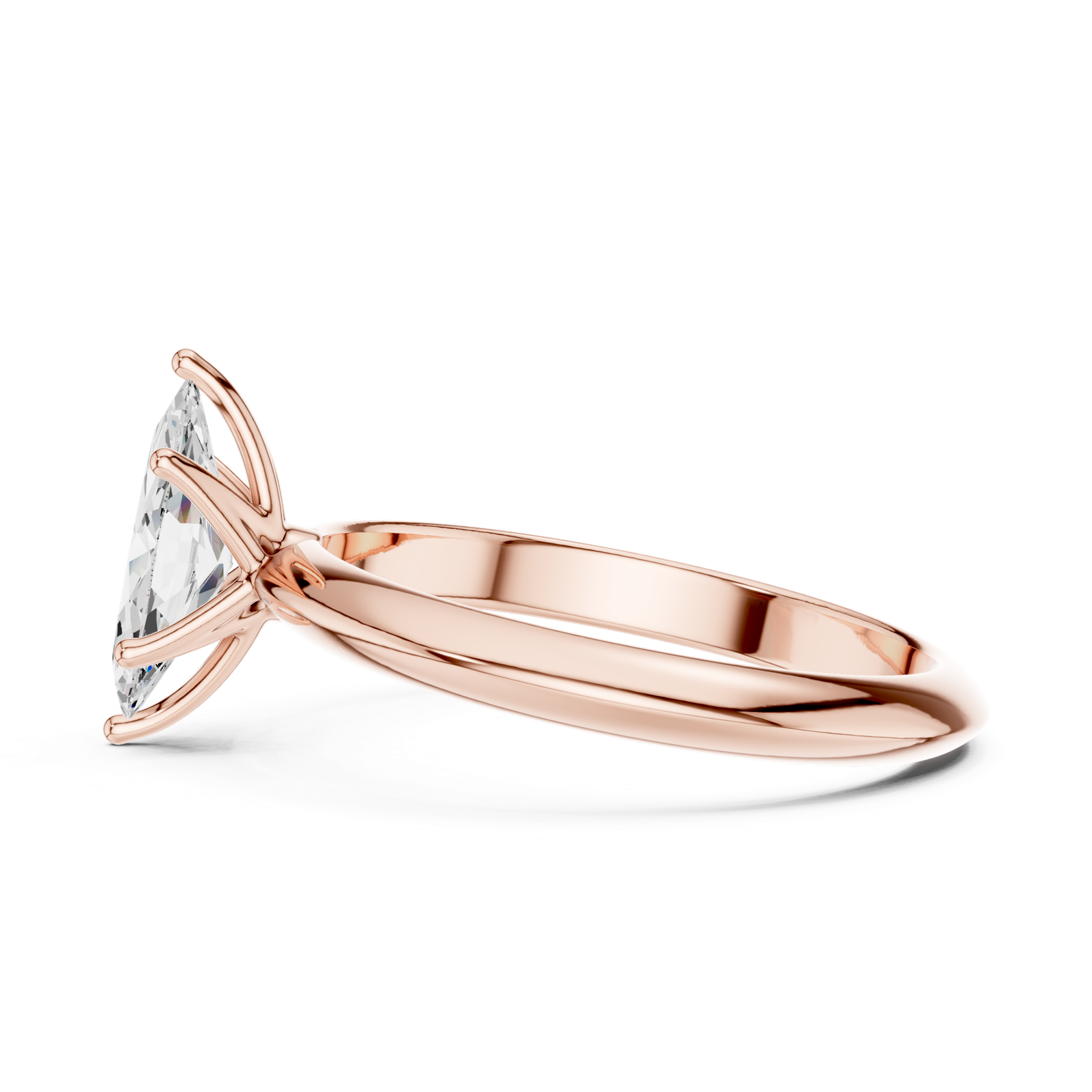 Gold Jewelry L36-6, Marquise center stone, Rose Gold, view 3