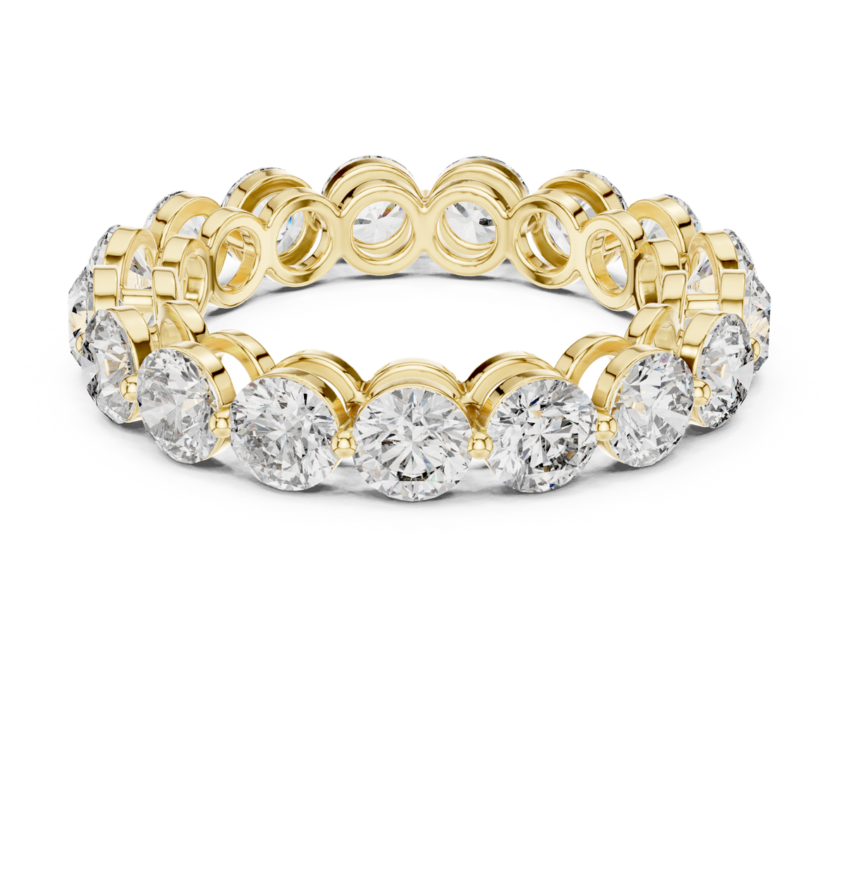 14K Solid Gold Lab Diamond Eternity Ring, Yellow Gold