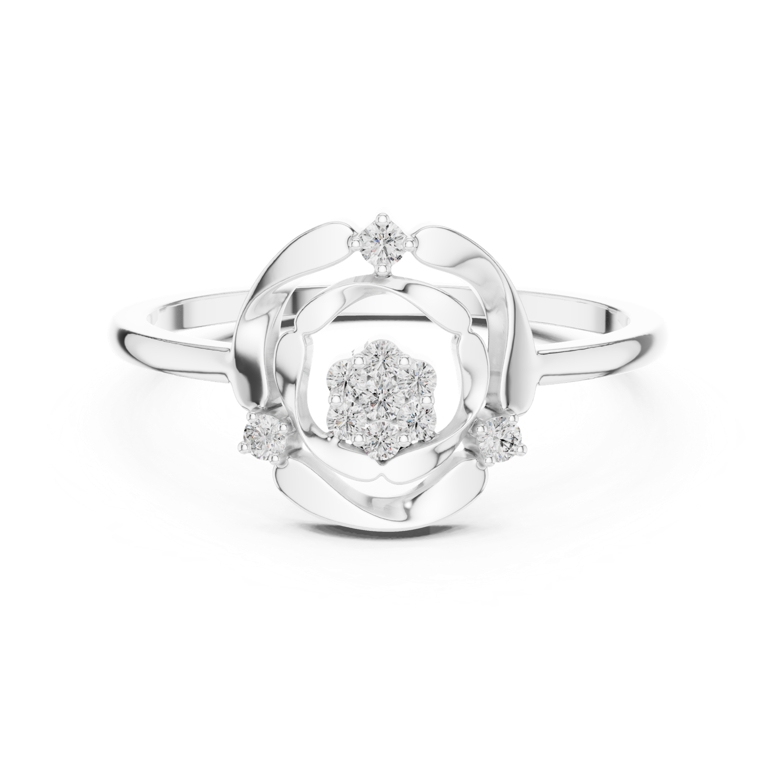 Gold Ring DR-6199, White Gold