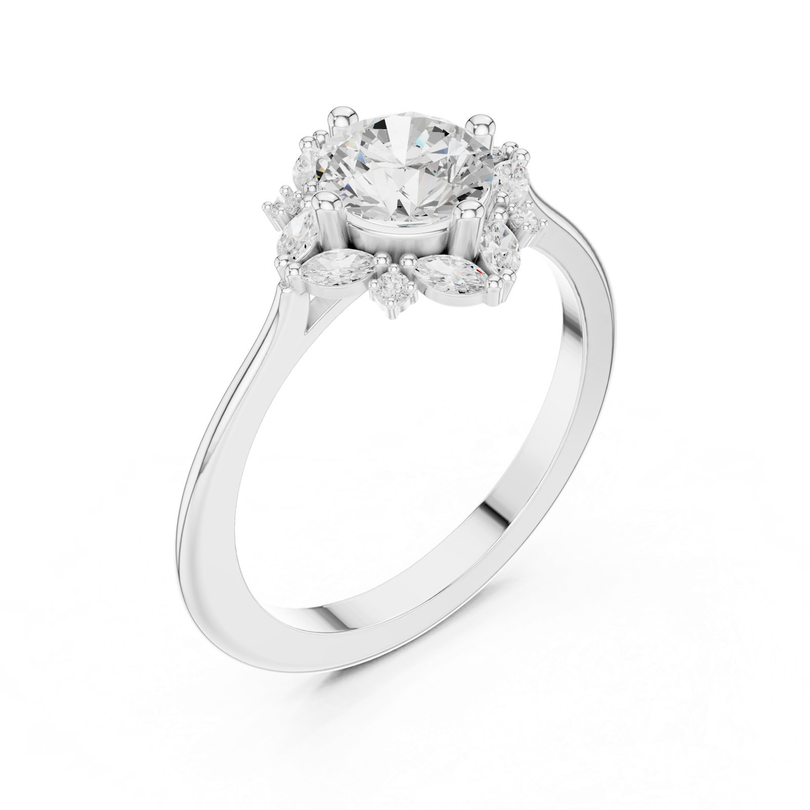 Gold Ring DDLR-328, White Gold, view 2