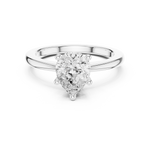 Gold Ring DDLR-032, Pear center stone, White Gold, view 4