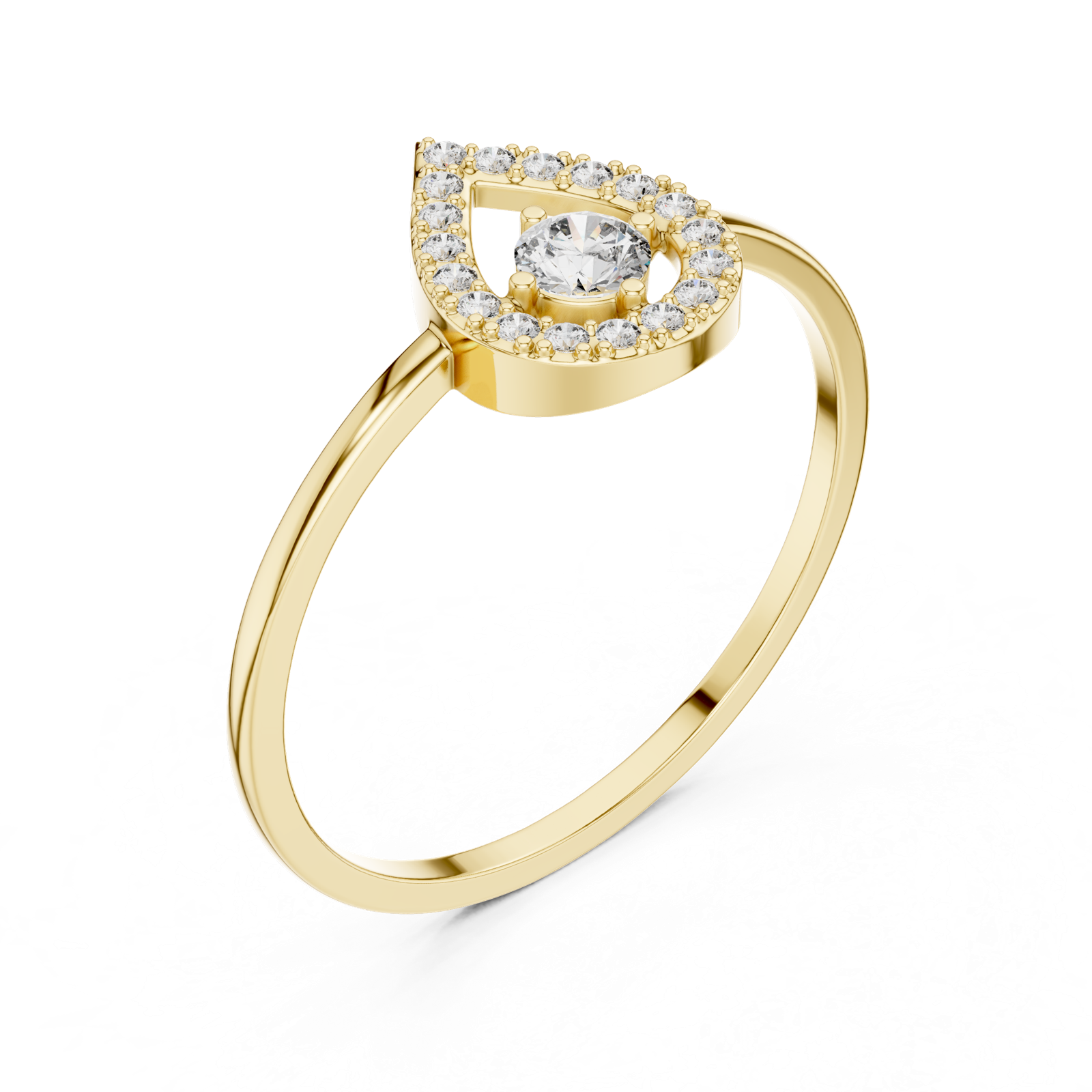 Gold Ring DR-6161, Yellow Gold, view 2
