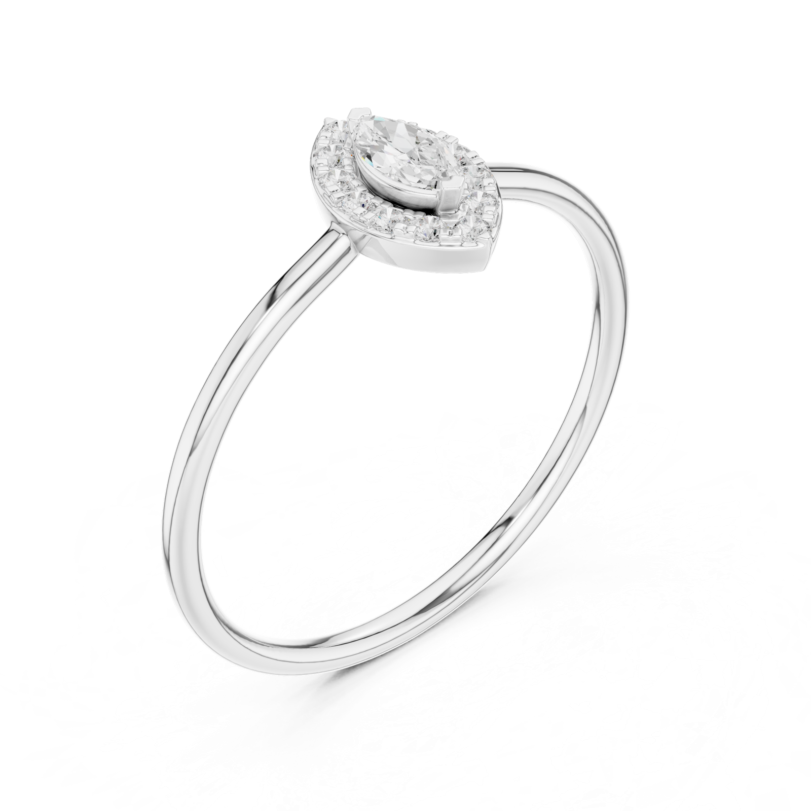 Gold Ring HLR-204, White Gold, view 2