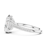 Gold Ring DDLR-260, Oval center stone, White Gold, view 3