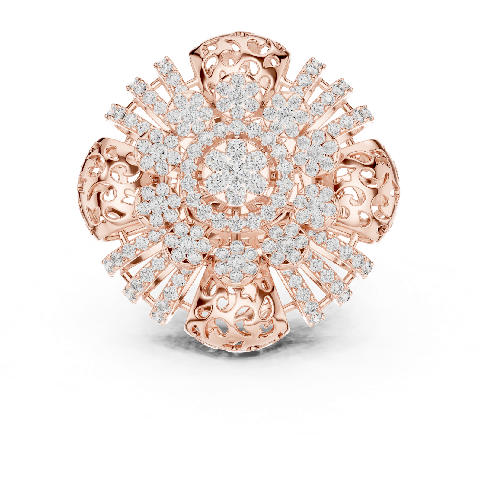 Gold Ring L03-1280, Rose Gold, view 4