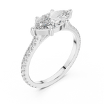 Gold Ring DDLR-201, White Gold, view 2