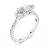Gold Ring DDLR-201, White Gold, view 2