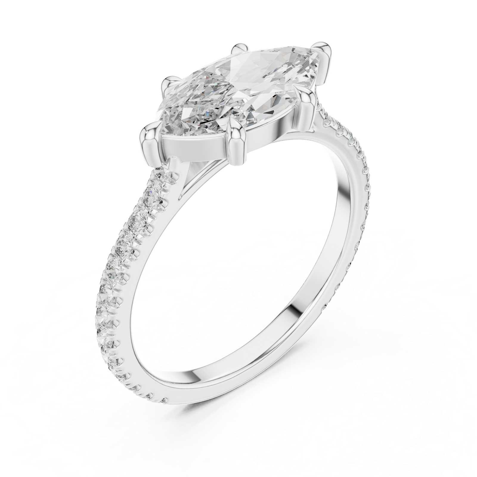 Gold Ring DDLR-201, White Gold, view 2