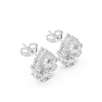 14K Solid Gold Lab Diamond Cluster Earrings, White Gold, view 2