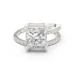 Gold Jewelry L35-39, Princess center stone, White Gold