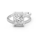 Gold Jewelry L35-39, Princess center stone, White Gold