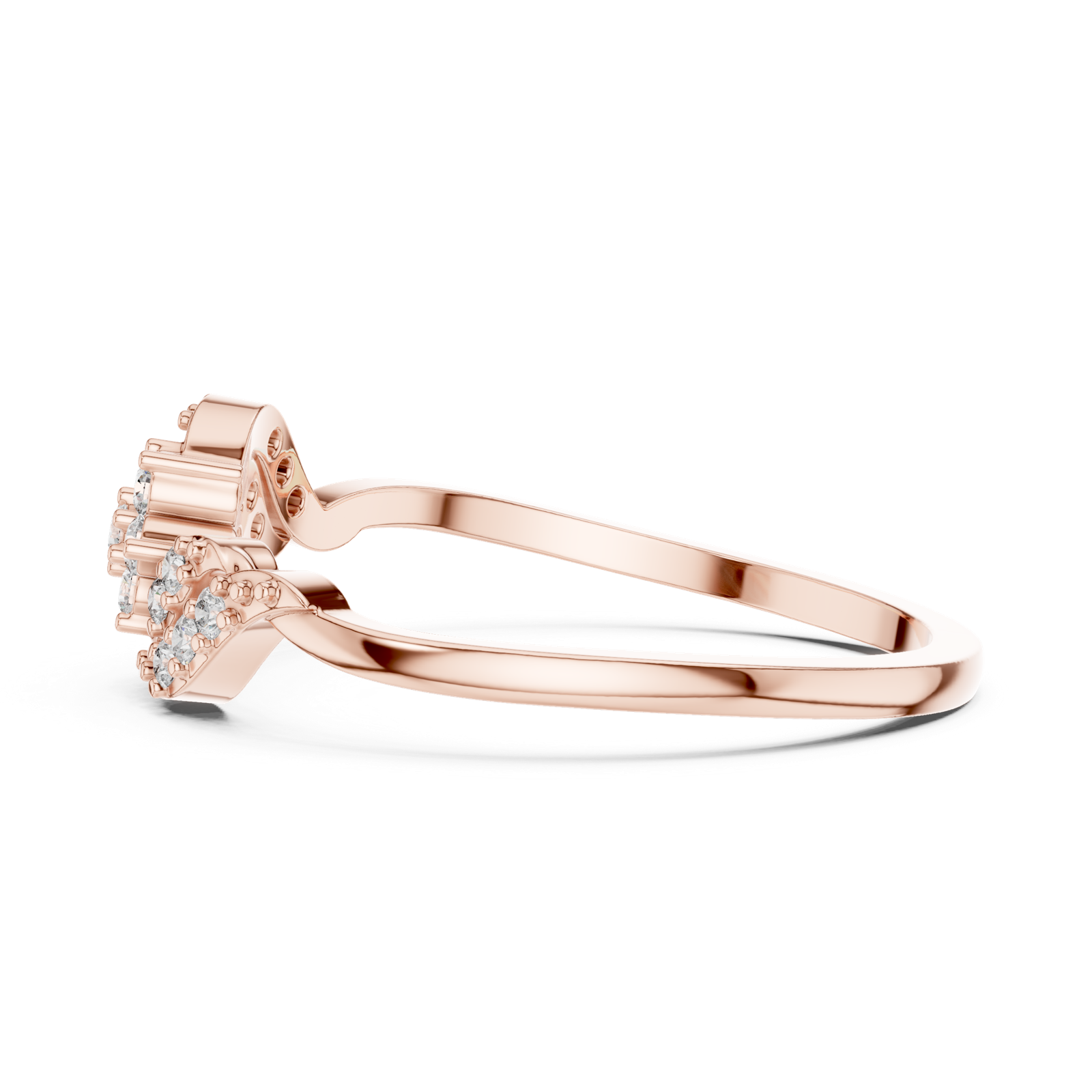 Gold Ring DR-6275, Rose Gold, view 3