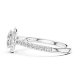 Gold Ring DDLR-118, Cushion center stone, White Gold, view 3