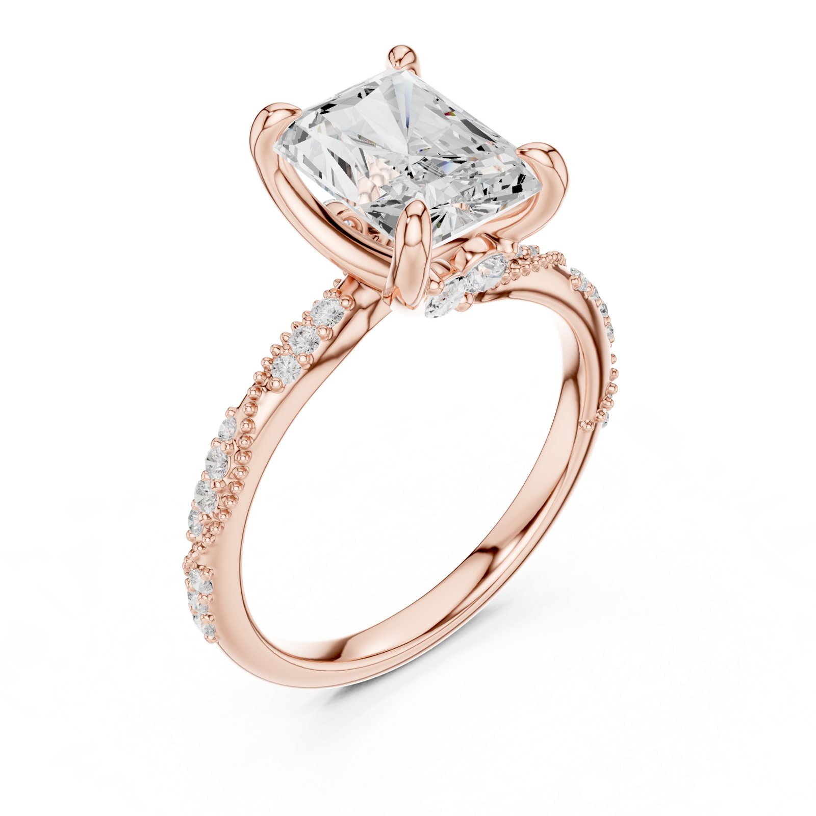 Gold Ring DDLR-967, Rose Gold, view 2