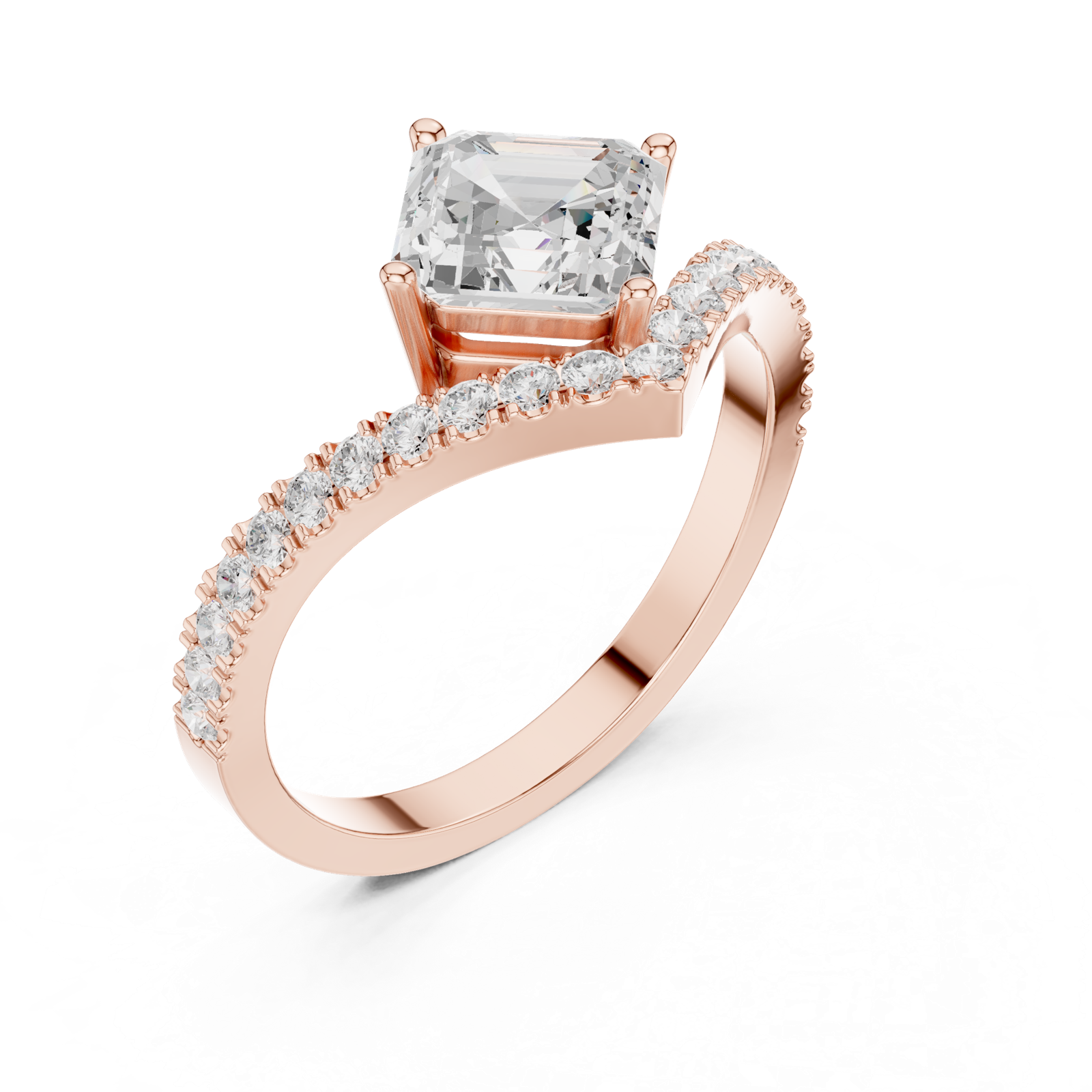 Gold Ring DDLR-1114, Rose Gold, view 2
