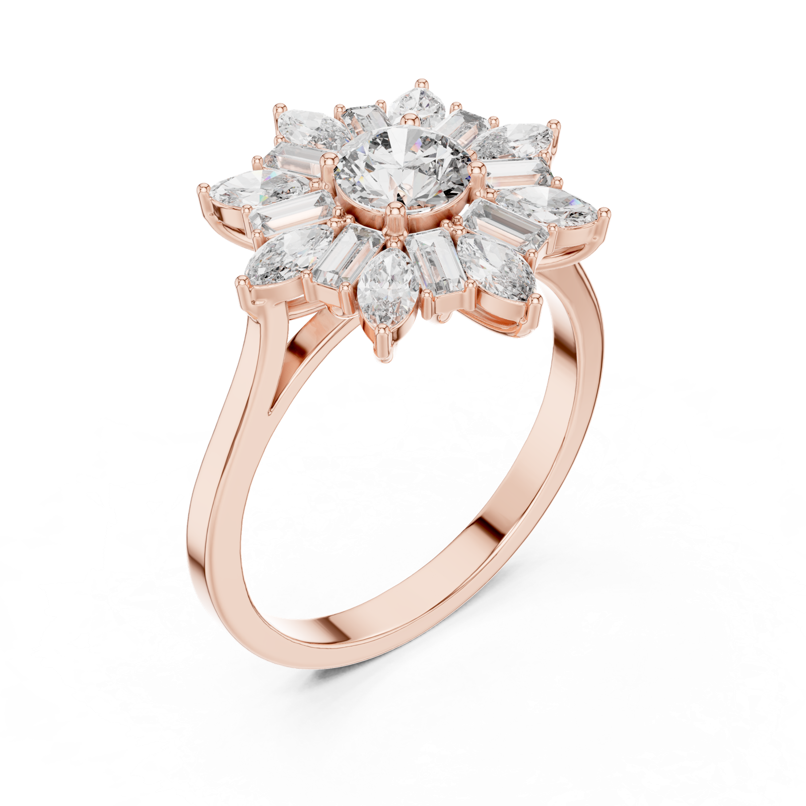 Gold Ring ALR-65, Rose Gold, view 2