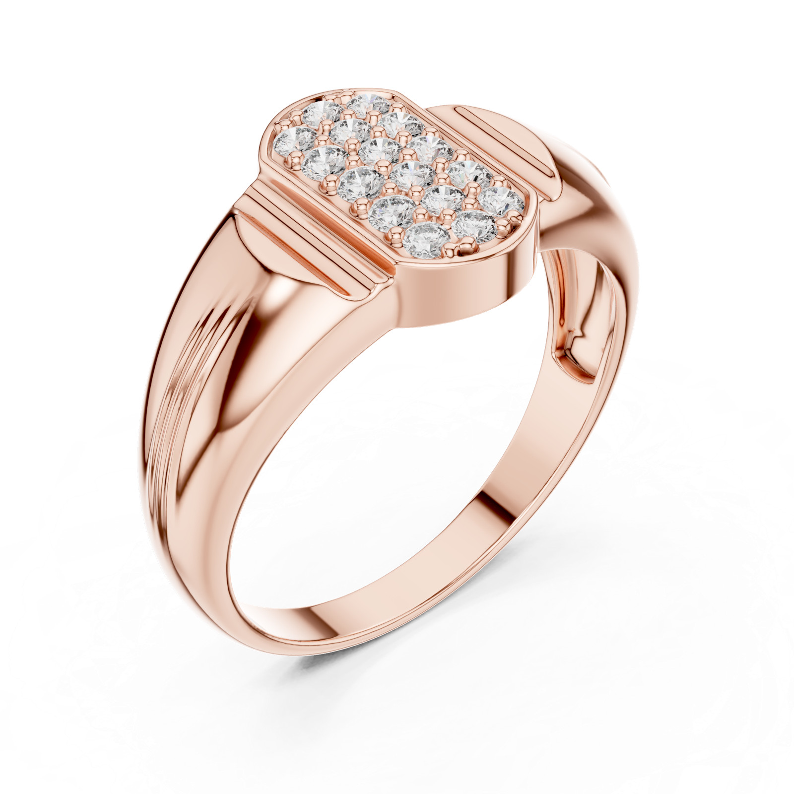 Gold Ring LR-01 (43), Rose Gold, view 2
