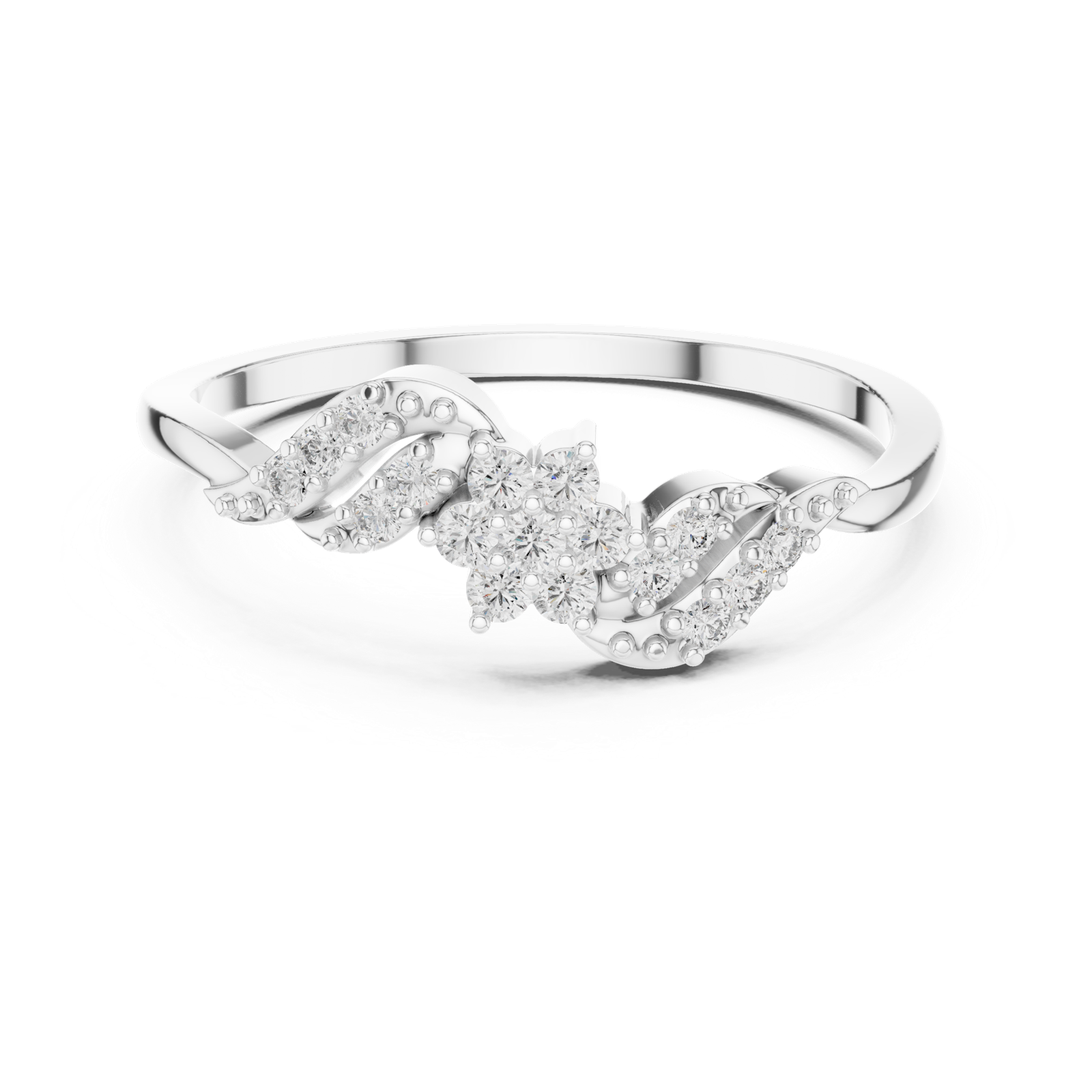 Gold Ring DR-6275, White Gold, view 4