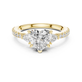 Gold Ring, Heart center stone, Yellow Gold, view 4