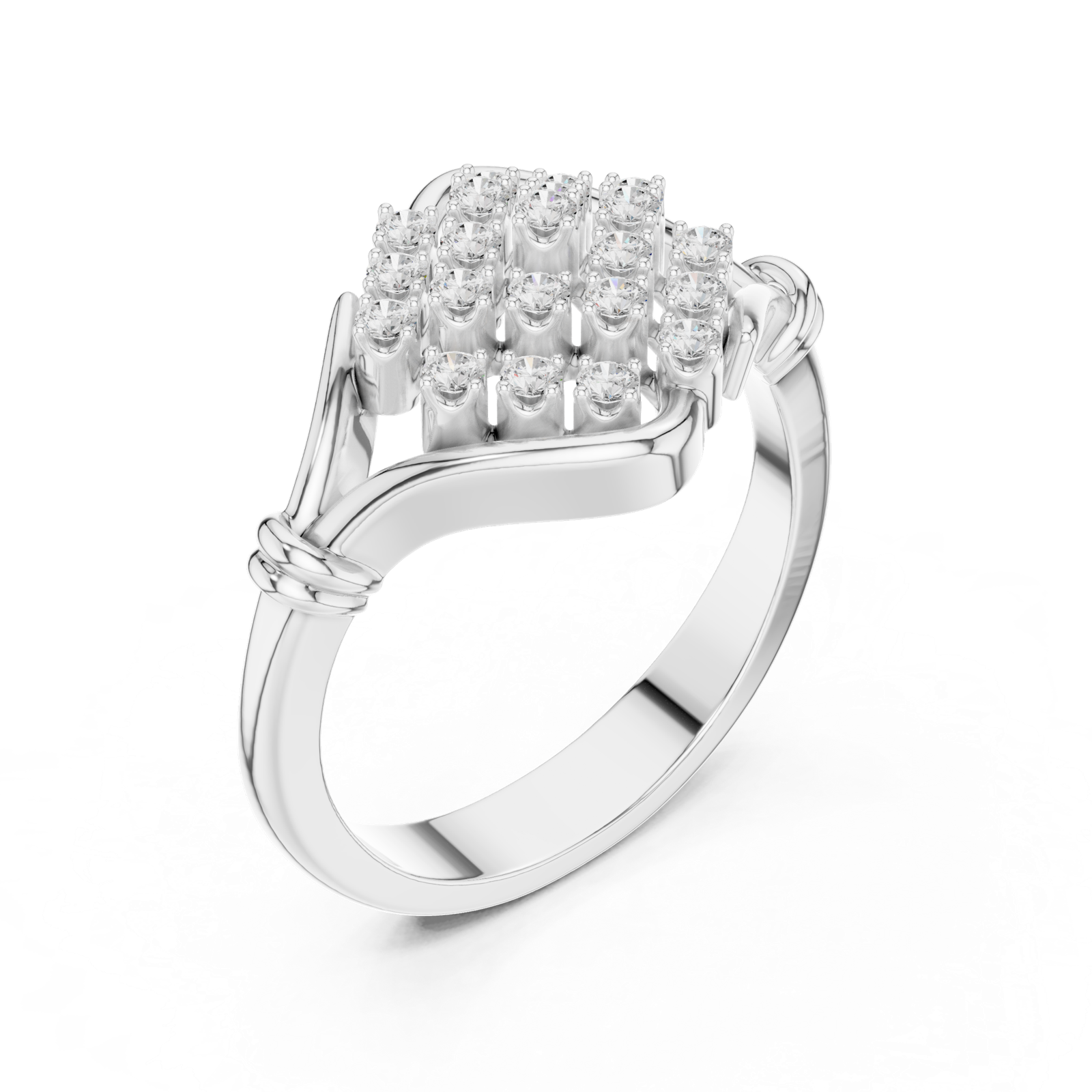 Gold Ring DDLR-760, White Gold, view 2