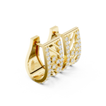 14K Solid Gold Lab Diamond Cluster Earrings, Yellow Gold, view 1