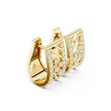 14K Solid Gold Lab Diamond Cluster Earrings, Yellow Gold, view 1