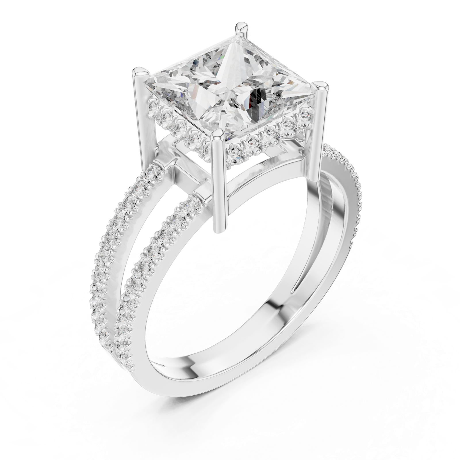 Gold Ring L03-1384, White Gold, view 2