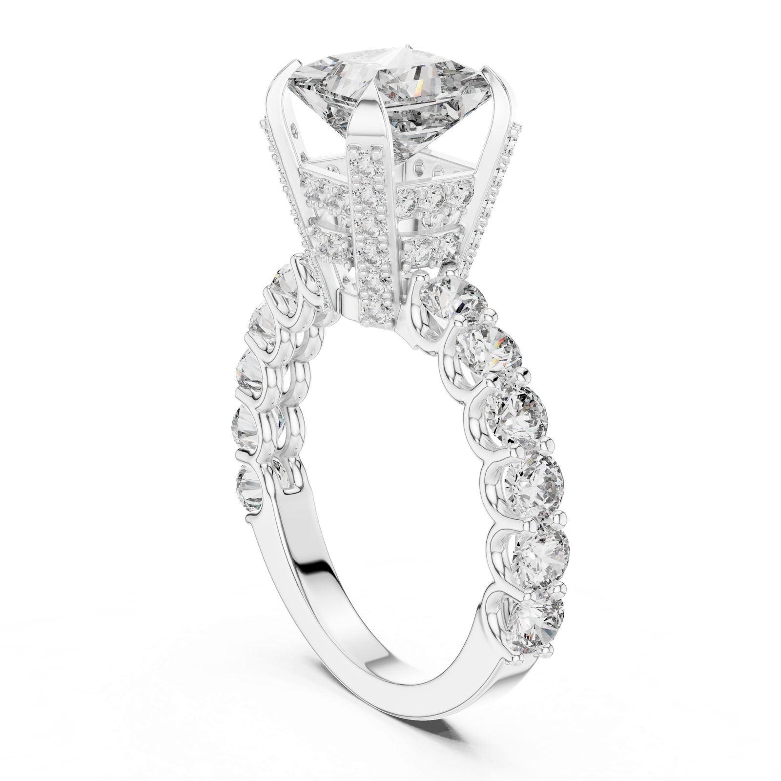 Gold Ring LR-0057, White Gold, view 1