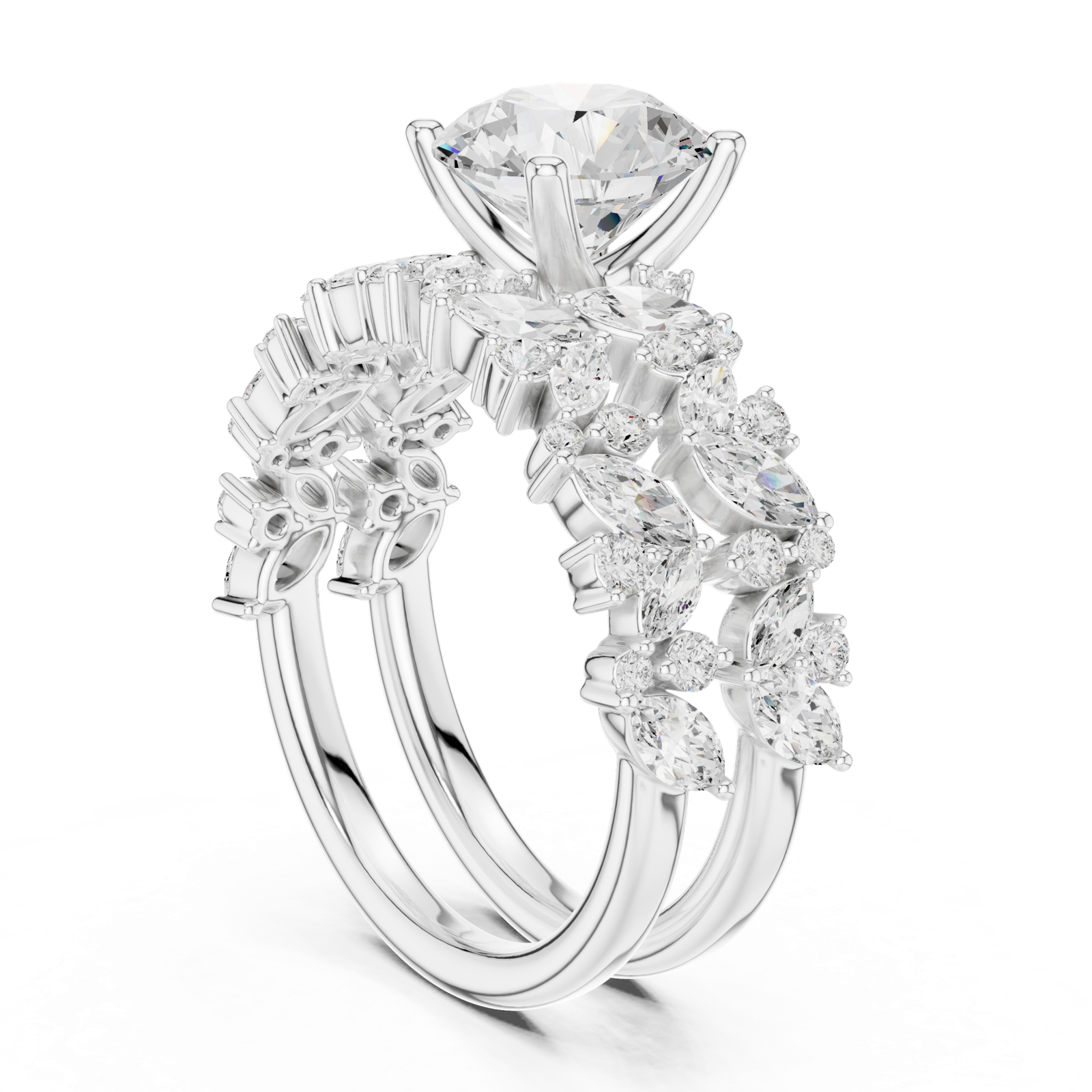 Gold Ring DDLR-939, White Gold, view 1
