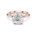 Gold Ring DDLR-175, Round center stone, Rose Gold, view 4